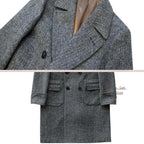 NORDENN™ British Wool Overcoat – Herringbone Lange Jas voor Heren | Winter Dubbele Rij Knopen