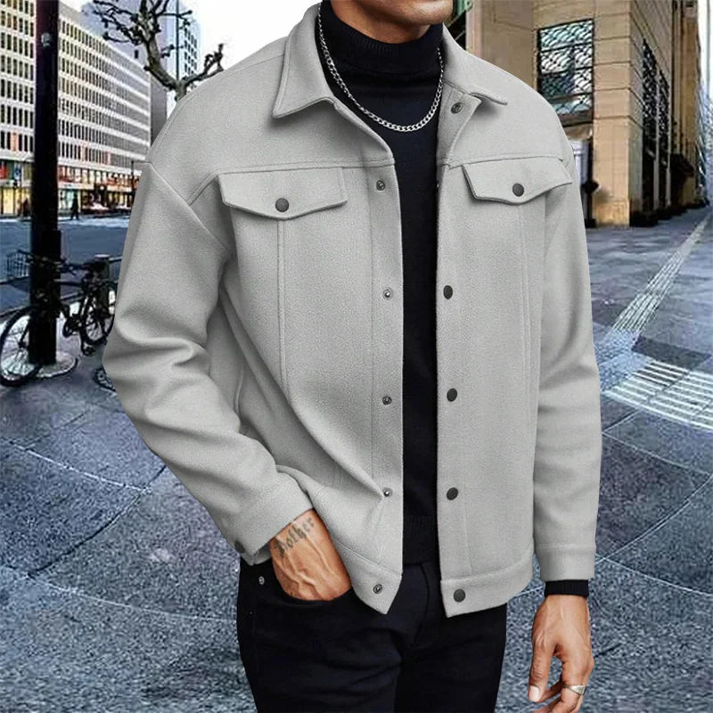 NORDENN™ Nordic Wool Jacket – Korte Winterjas voor Heren | Zakelijke Cardigan met Klassieke Look